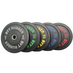 BYT Custom Logo Color LB 20kg Bumper Rubber Barbell Plates Model HBB-BL
