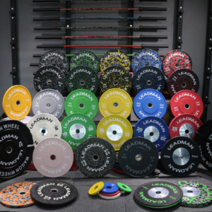 Factory Fitness Rubber Bumper Plate Weightlifting Barbell Plate Calibrated Set